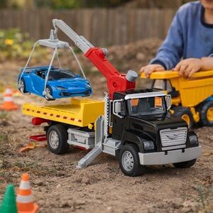 Kids Large‎ Toy Truck with Car and Crane Arm Boys